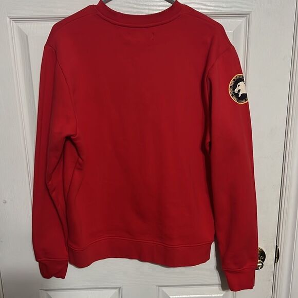 🔥🔥AKOO Brand Red Crew Neck Embroidered Sweater Crewneck Sweatshirt - Men Sz L - Picture 8 of 8